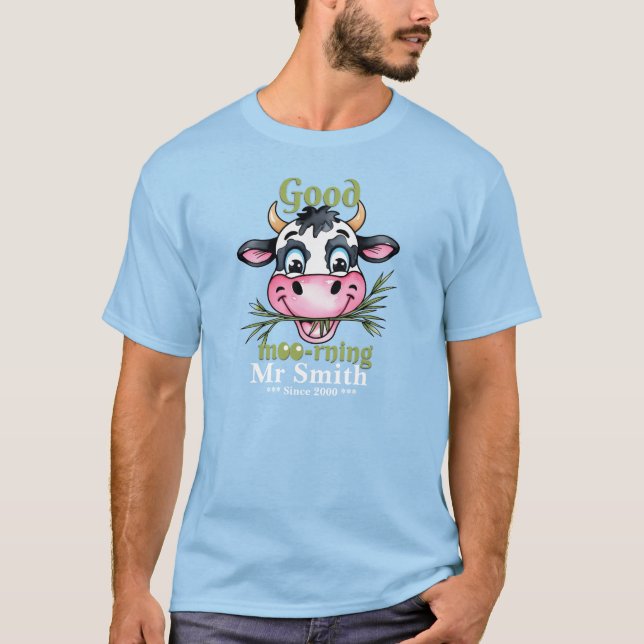 Camiseta Buenos días vaca divertida (Anverso)