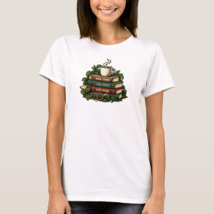 Camiseta Buenos Libros Buen Café Buen Humor Lector Acogedor