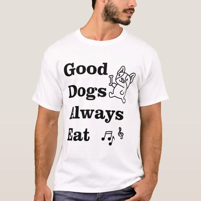 Camiseta Buenos Perros Siempre Comen Teoría Musical GDAE (Anverso)