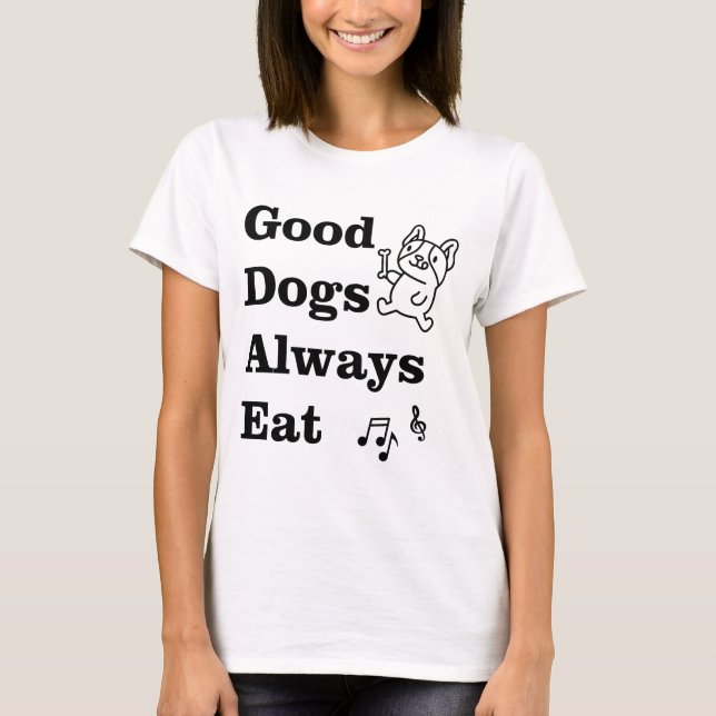 Camiseta Buenos Perros Siempre Comen Teoría Musical GDAE (Anverso)