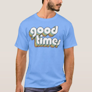 Camiseta Buenos tiempos retro tipografía arcoiris estilo de
