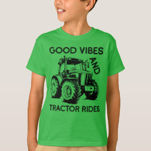 Camiseta Buenos vibraciones y tractores viajan niños