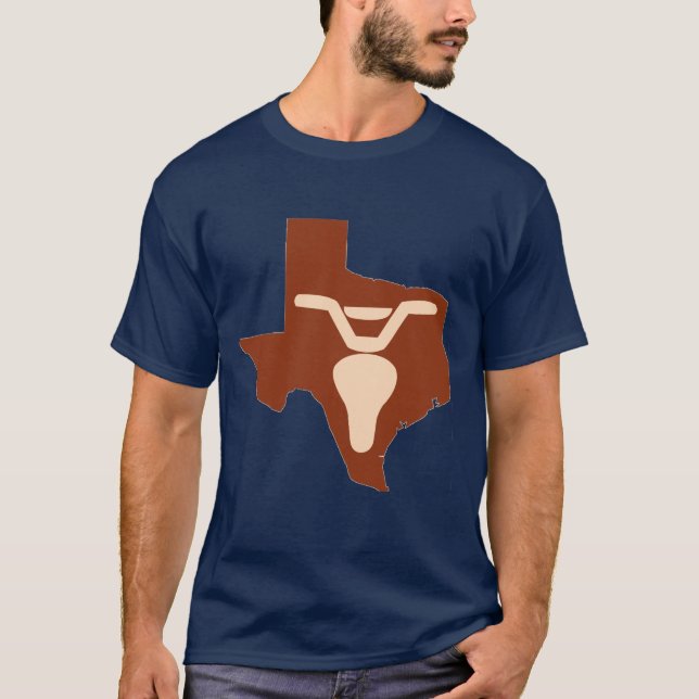 Camiseta Buey de la bici y silueta de Tejas (Anverso)
