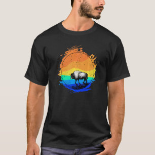 Camiseta Búfalo americano al atardecer