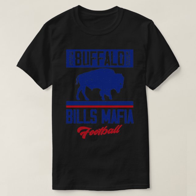 Camiseta Búfalo angustiado NYC 1960 Bills Mafia Football (Diseño del anverso)
