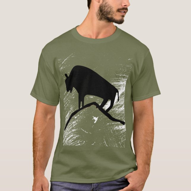 Camiseta Búfalo animal de la cueva antigua (Anverso)