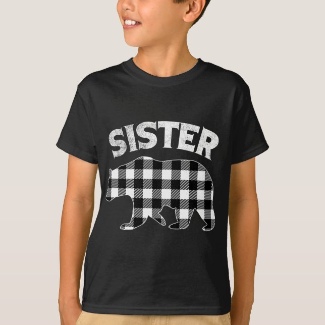 Camiseta Búfalo Blanco Y Negro Toco A Hermana Bear Christma (Anverso)