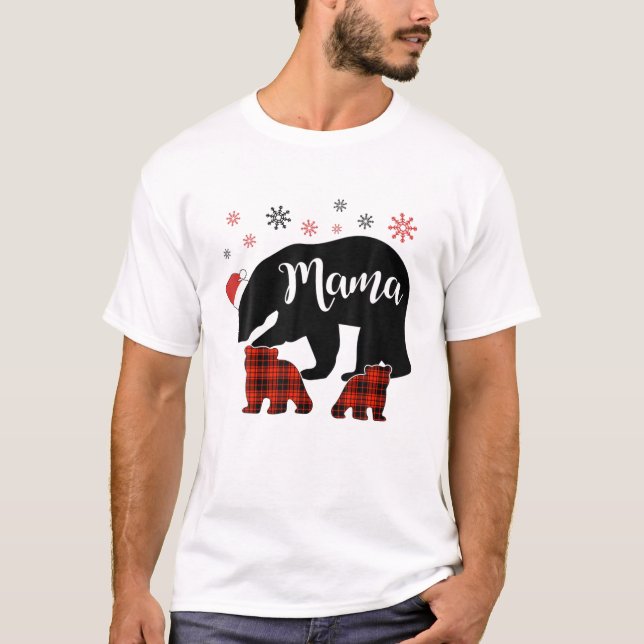Camiseta Búfalo colocado a Mamá Oso usando Navidad de Santa (Anverso)