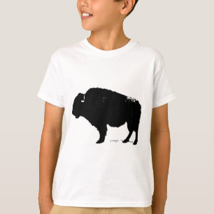 Camiseta Búfalo de arte pop negro y blanco