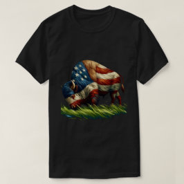 Camiseta Búfalo de bandera estadounidense