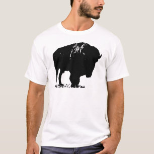 Camiseta Búfalo de Bison Black & White Pop Art
