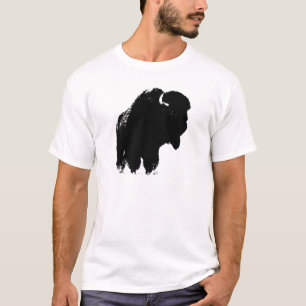 Camiseta Búfalo de Bison Black & White Pop Art