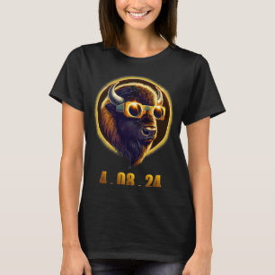 Camiseta Búfalo de Bison con eclipse solar de 2024