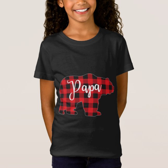 Camiseta Búfalo de la familia Pajama con oso rojo (Anverso)