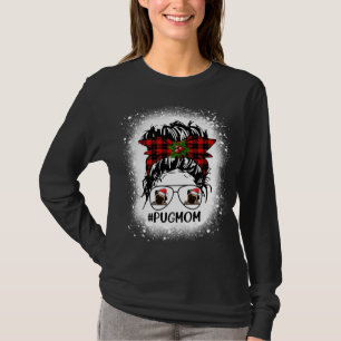 Camiseta Búfalo de mamá pug Navidades desordenados de bollo