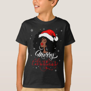 Camiseta Búfalo de navidad de amarre colocado en Santa Afro