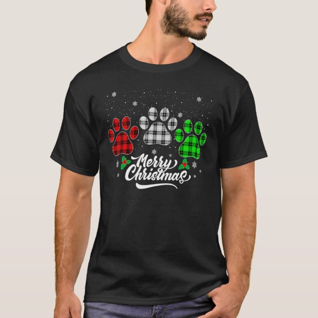 Camiseta Búfalo de navidad dorado Perro verde blanco rojo (Anverso)