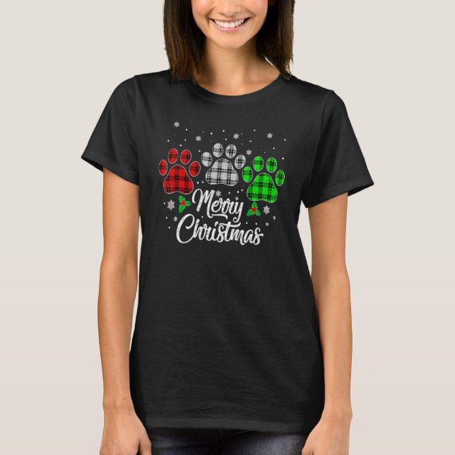 Camiseta Búfalo de navidad dorado Perro verde blanco rojo (Anverso)