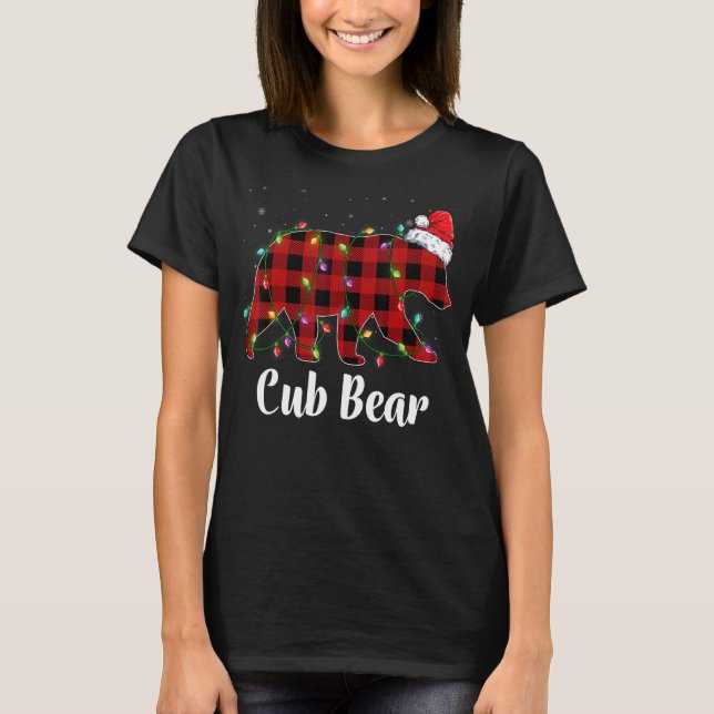 Camiseta Búfalo de oso de cuero rojo de la familia coincide (Anverso)