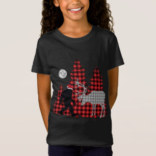 Camiseta Búfalo de pie grande plantó árboles y renos navide