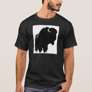 Camiseta Búfalo de pop Art Bison Silhouette