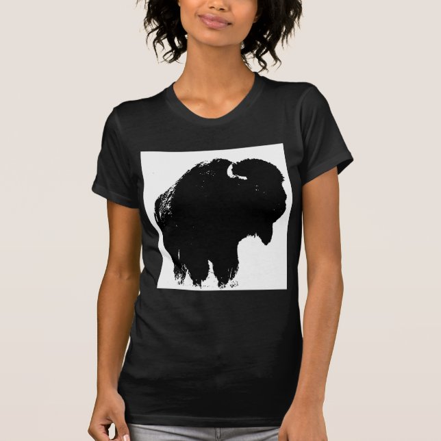 Camiseta Búfalo de pop Art Bison Silhouette (Anverso)