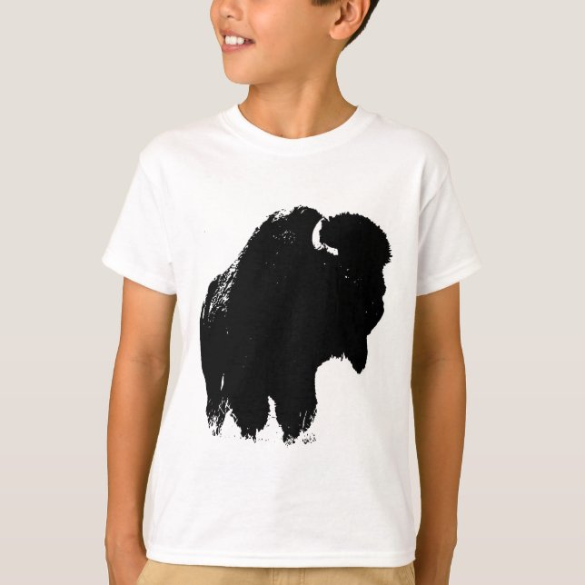 Camiseta Búfalo de pop Art Bison Silhouette (Anverso)
