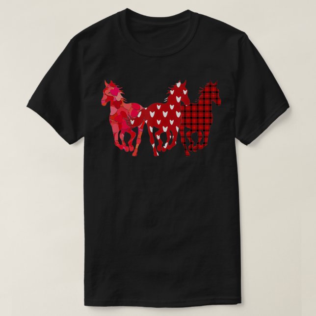 Camiseta Búfalo de tres caballos de corazón saboreado feliz (Diseño del anverso)