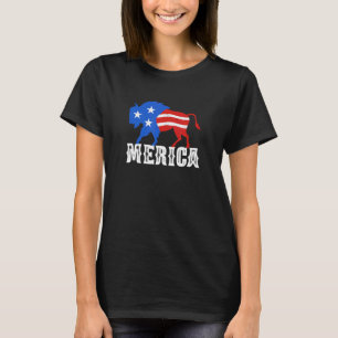 Camiseta Búfalo de venado patriótico mérico con norteameric