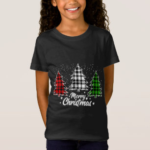 Camiseta Búfalo del árbol de Navidad Plantado Verde Blanco 