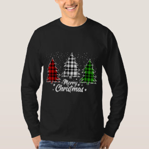 Camiseta Búfalo del árbol de Navidad Plantado Verde Blanco