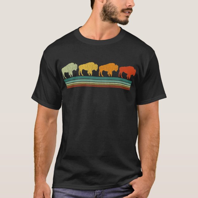 Camiseta Búfalo estadounidense retro vintage Bison (Anverso)