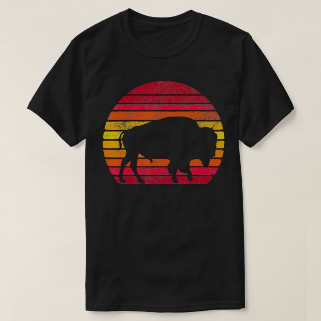 Camiseta Búfalo estilo retro con angustia Hombres venados W (Diseño del anverso)