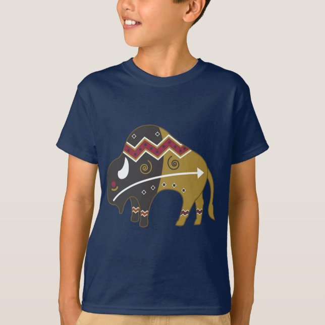 Camiseta Búfalo indio tribal (Anverso)