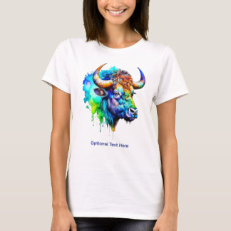 Camiseta Búfalo Multicolor Paint Drin acuarela