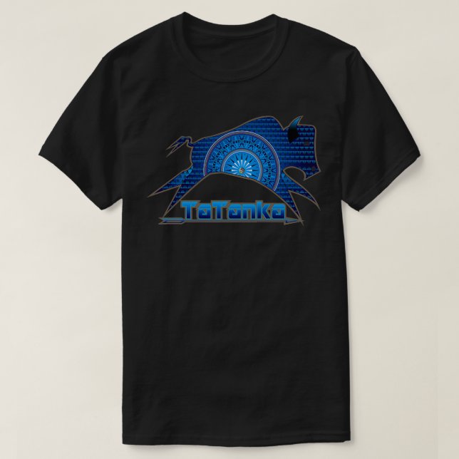 Camiseta Búfalo nativo americano Tatanka Blue (Diseño del anverso)
