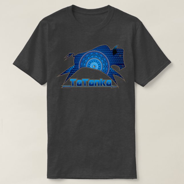 Camiseta Búfalo nativo americano Tatanka Blue (Diseño del anverso)