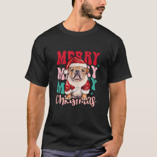 Camiseta Búfalo navideño vestido de perro rojo Santa Hat Xm