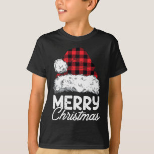 Camiseta Búfalo navideño vestido rojo Santa Hat Xmas P