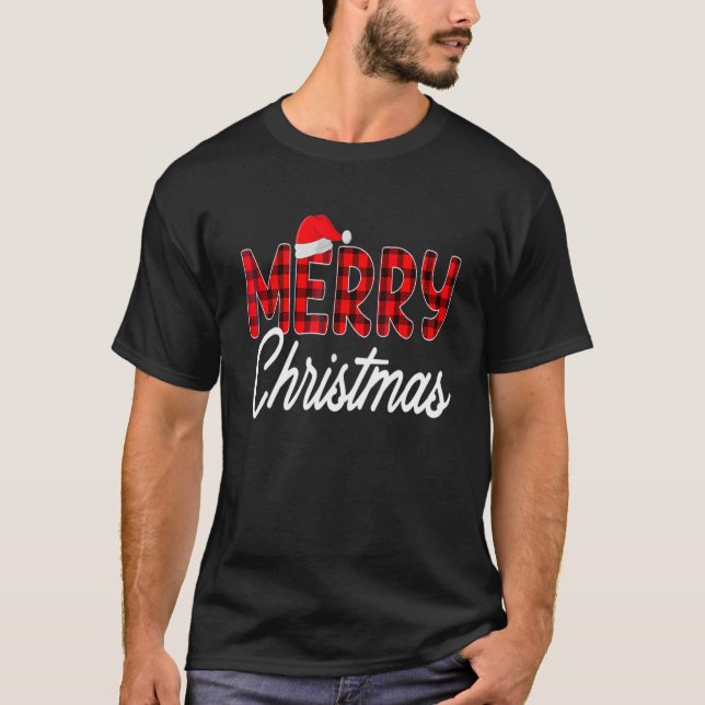 Camiseta Búfalo navideño vestido rojo Santa Hat Xmas P (Anverso)