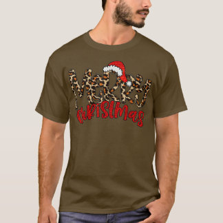 Camiseta Búfalo navideño vestido rojo Santa Hat Xmas P