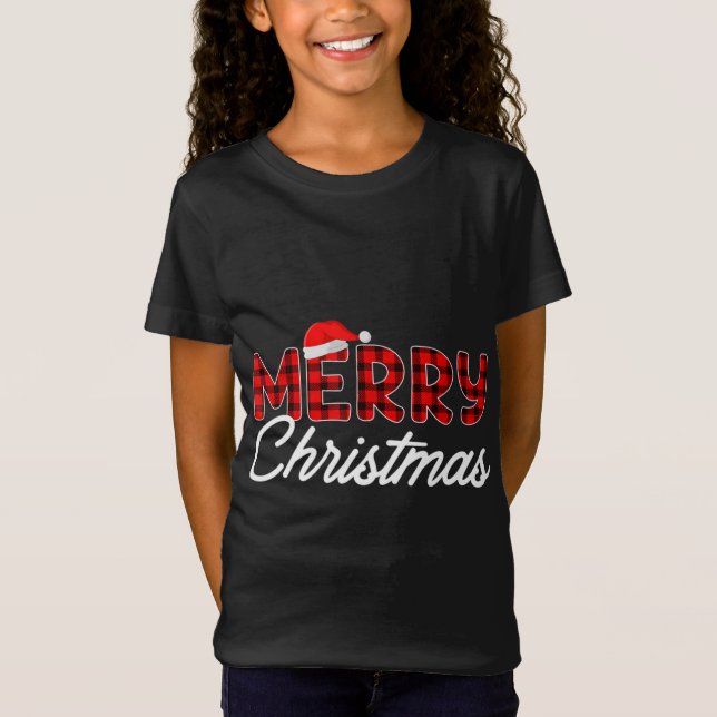 Camiseta Búfalo navideño vestido rojo Santa Hat Xmas P (Anverso)