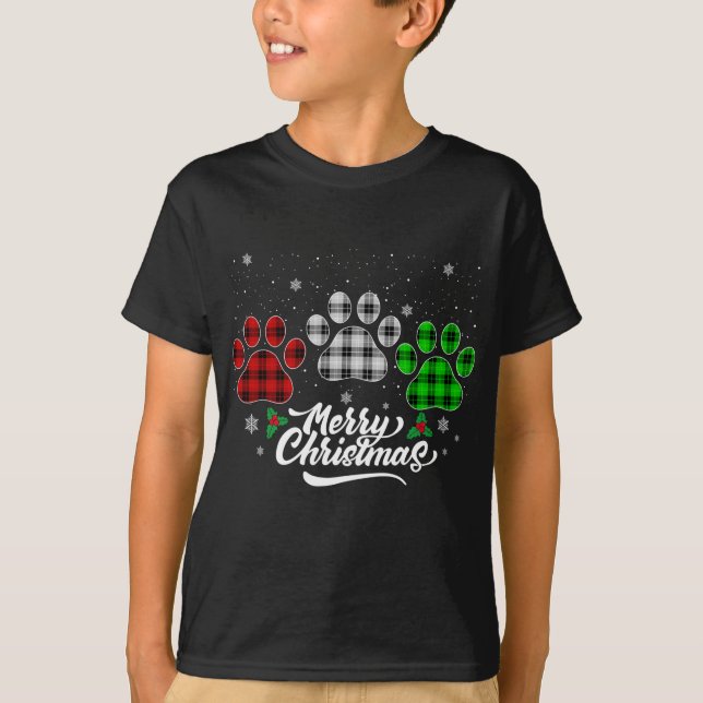 Camiseta Búfalo navideño vestidoPerro verde rojo P (Anverso)
