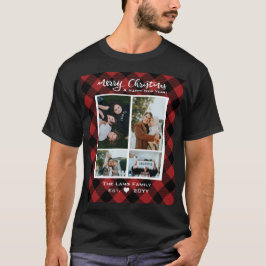 Camiseta Búfalo negro rojo rubio vestido Feliz Navidad