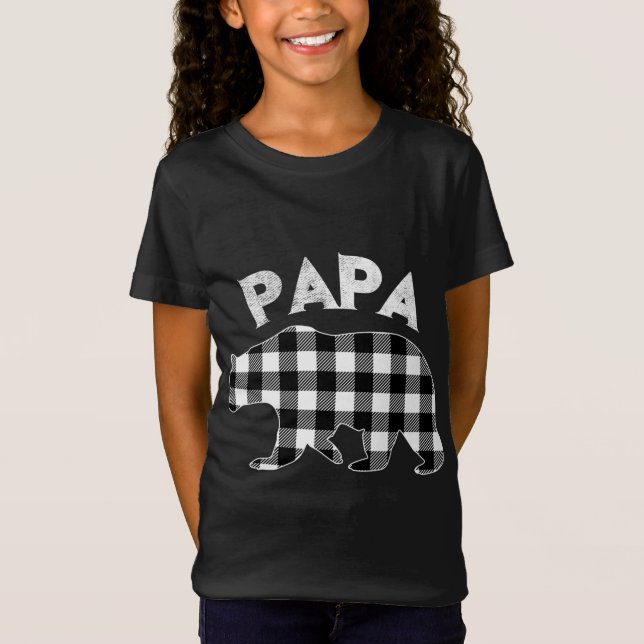 Camiseta Búfalo Negro Y Blanco Tocó A Los Navidades Del Oso (Anverso)