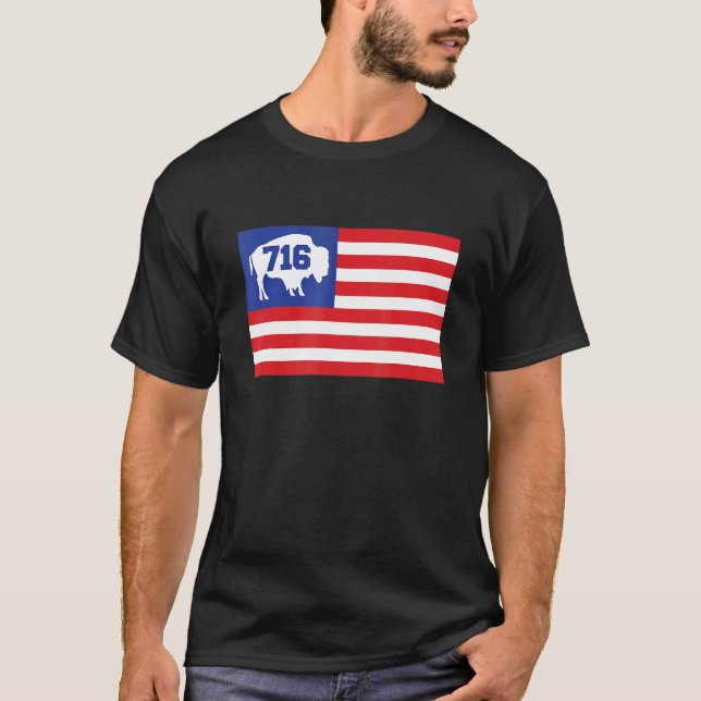 Camiseta Búfalo New York 716 Bandera Americana Búfalo Ny Mu (Anverso)