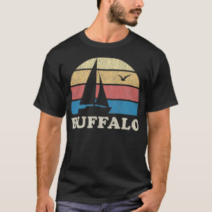 Camiseta Búfalo NY Vintage Sailboat 70s Throwback Sunset