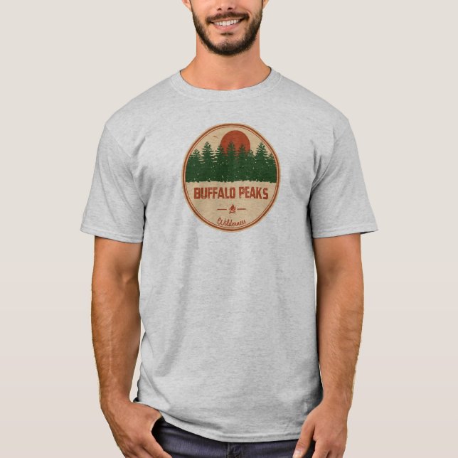 Camiseta Búfalo Peaks Wilderness Colorado (Anverso)