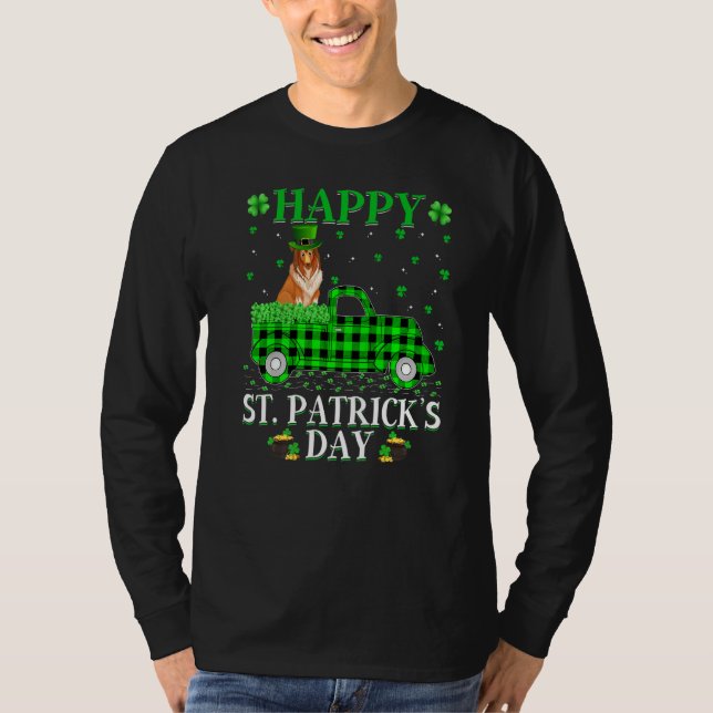 Camiseta Bufalo Plaid Green Truck Sheepdog St. Patrick s D (Anverso)