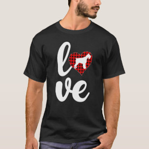 Camiseta Búfalo Plaid Love Funny Giant Schnauzer Dog Valen